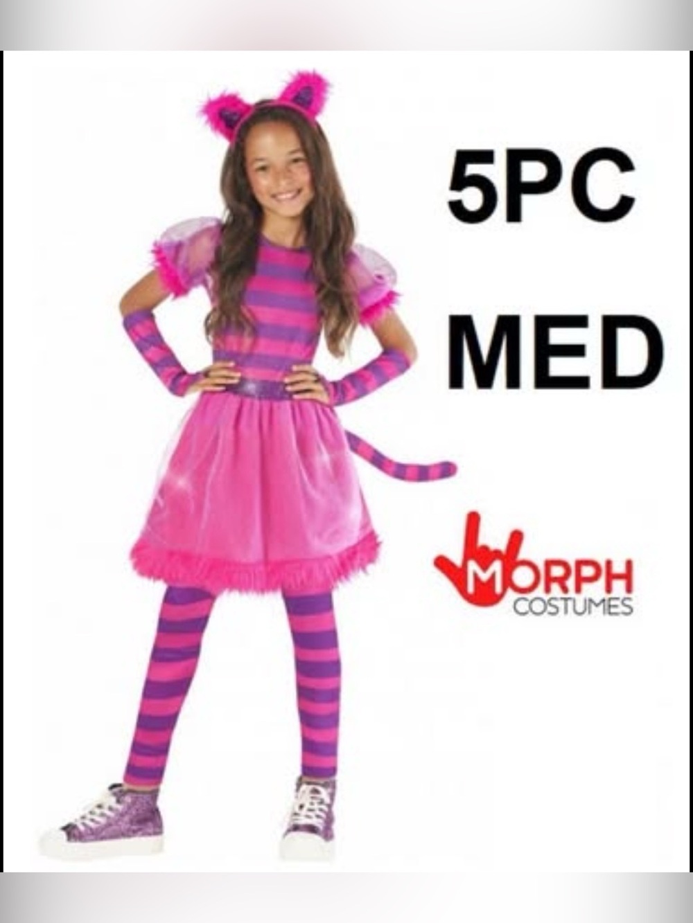 GIRLS PINK CAT DRESS HALLOWEEN COSTUME
